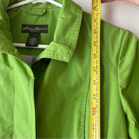 Eddie Bauer Women’s Button-Up Spring Coat – XS – Lime Green long jacket bright - Picture 8 of 11